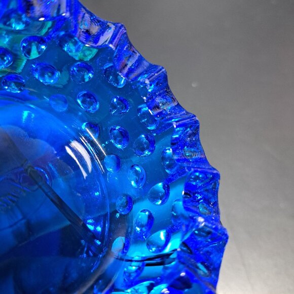 Fenton Cobalt Blue Hobnail Glass Ashtray Collectible Vintage Decorative Piece - Picture 12 of 13